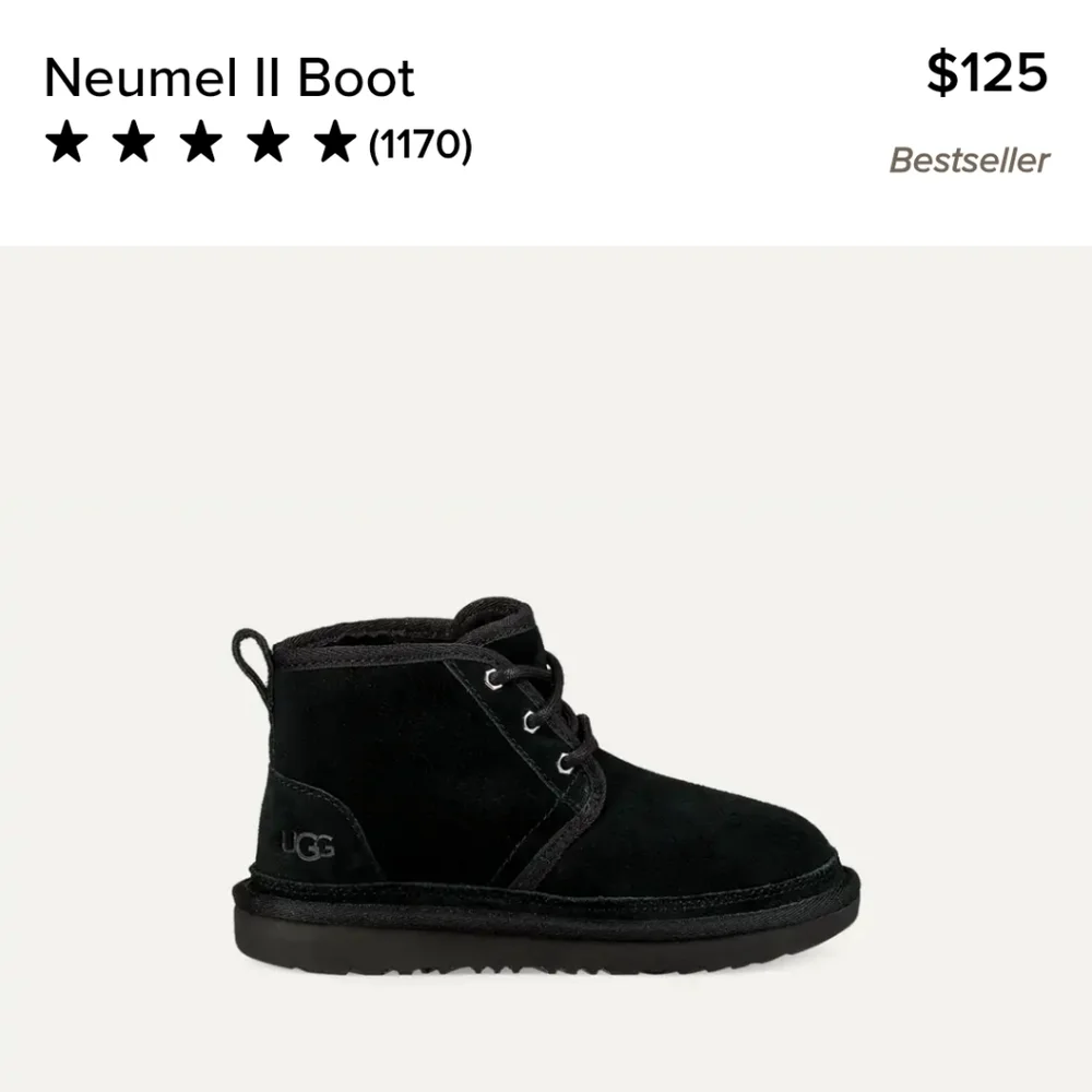 UGG ♡ neumel 2 boot black kids suede winter cozy minimal winter school